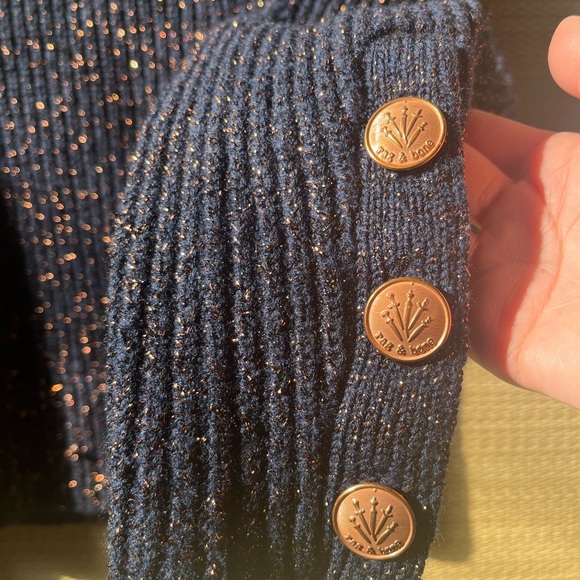 Rag & Bone Merino crew neck sparkly sweater nwot - Picture 6 of 8